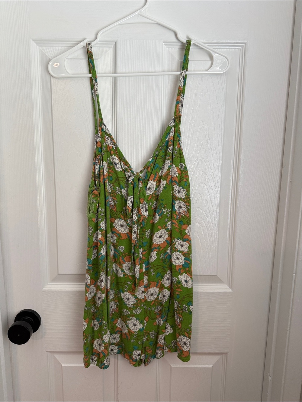 Girls' Green Floral One-Piece Romper - Lightweight Summer Style